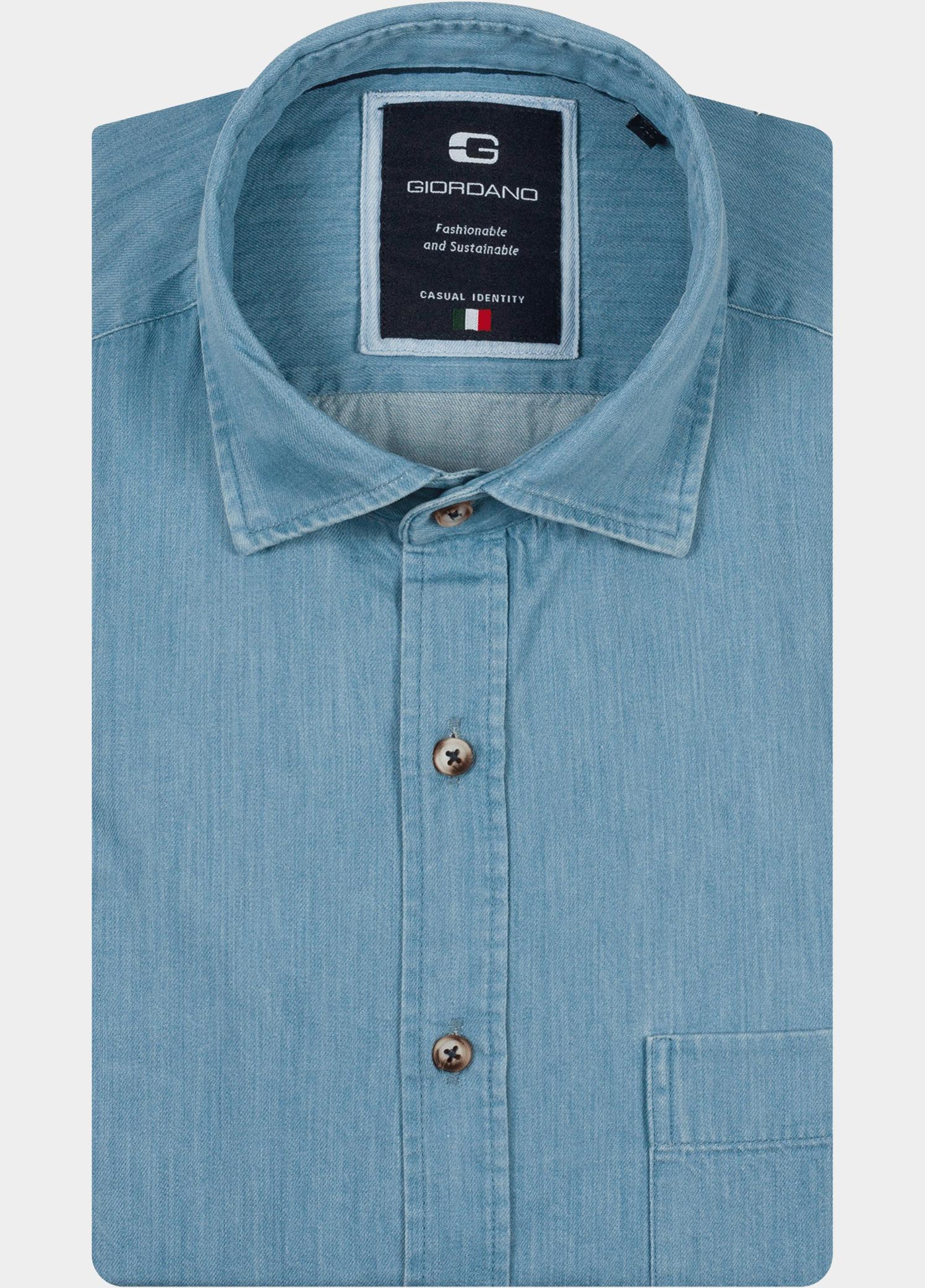 Giordano Overhemd heren Blauw Verona long Sleeve Button Dow 617015/60