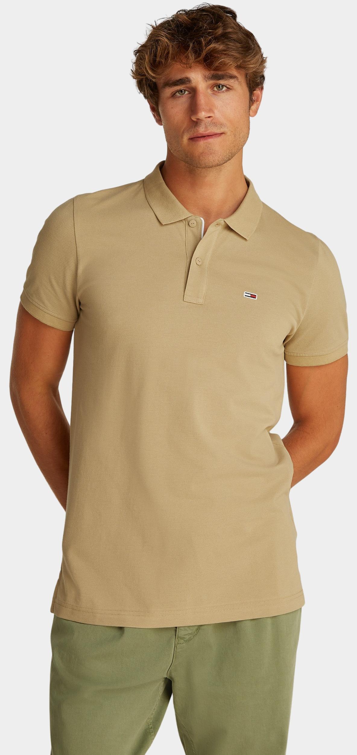 Tommy Jeans Polo korte mouw Beige TJM SLIM PLACKET POLO EXT DM0DM20676/ACT
