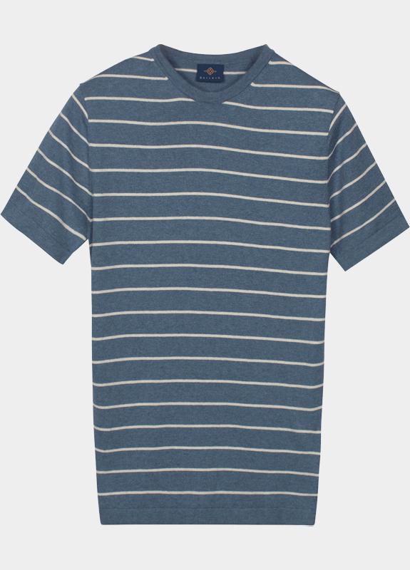 Baileys T-shirt heren Blauw Pullover Crew Neck SS Breton 615676/645