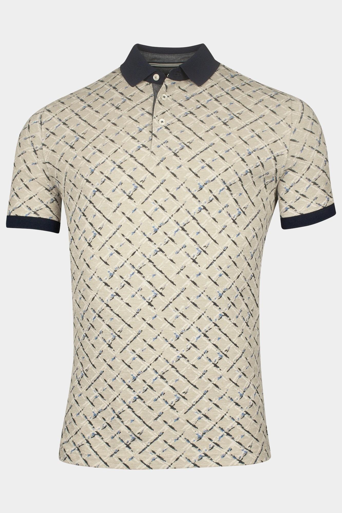 Baileys Polo korte mouw Bruin Poloshirt  2-tone Pique all o 515228/83