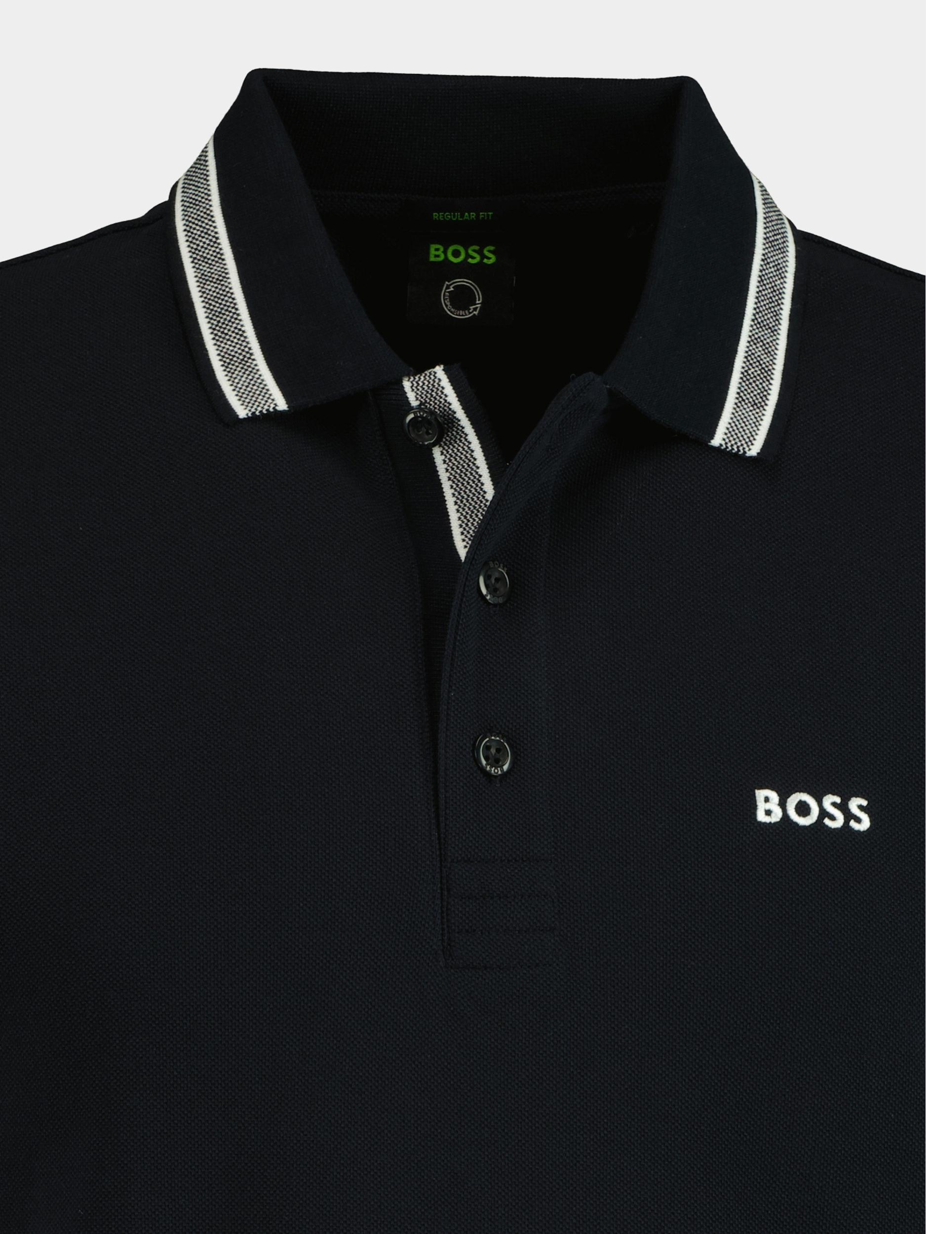 BOSS Green Polo korte mouw Blauw Paddy Curved 10241663 01 50469055/402