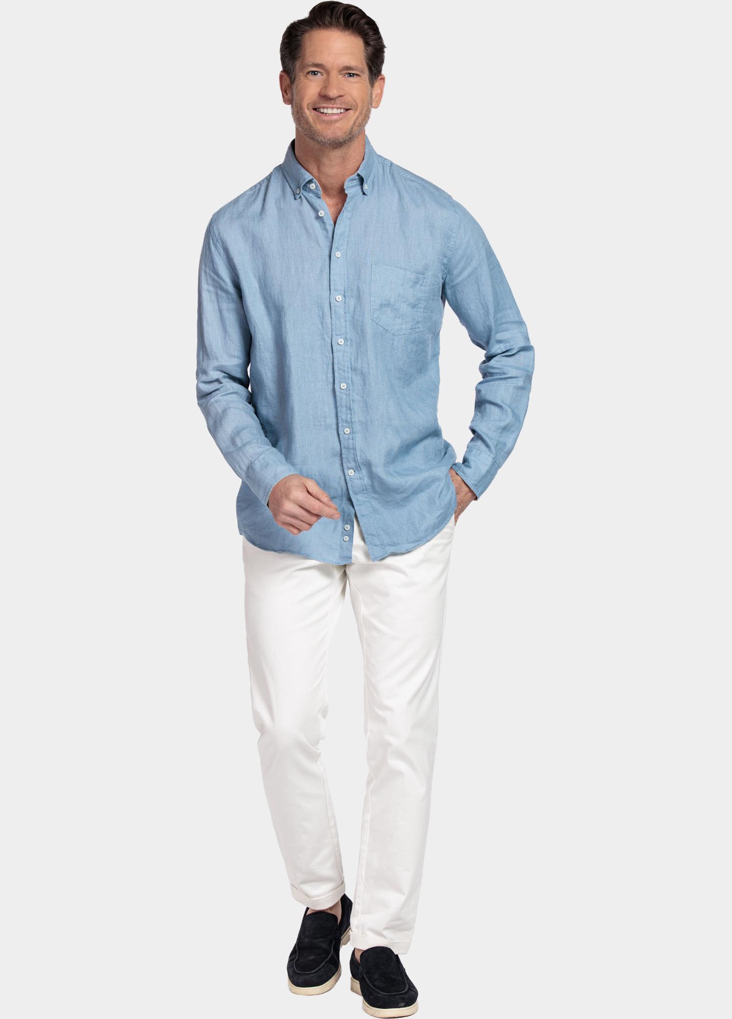 Giordano Overhemd heren Blauw Ivy Long Sleeve Button Down S 617009/64