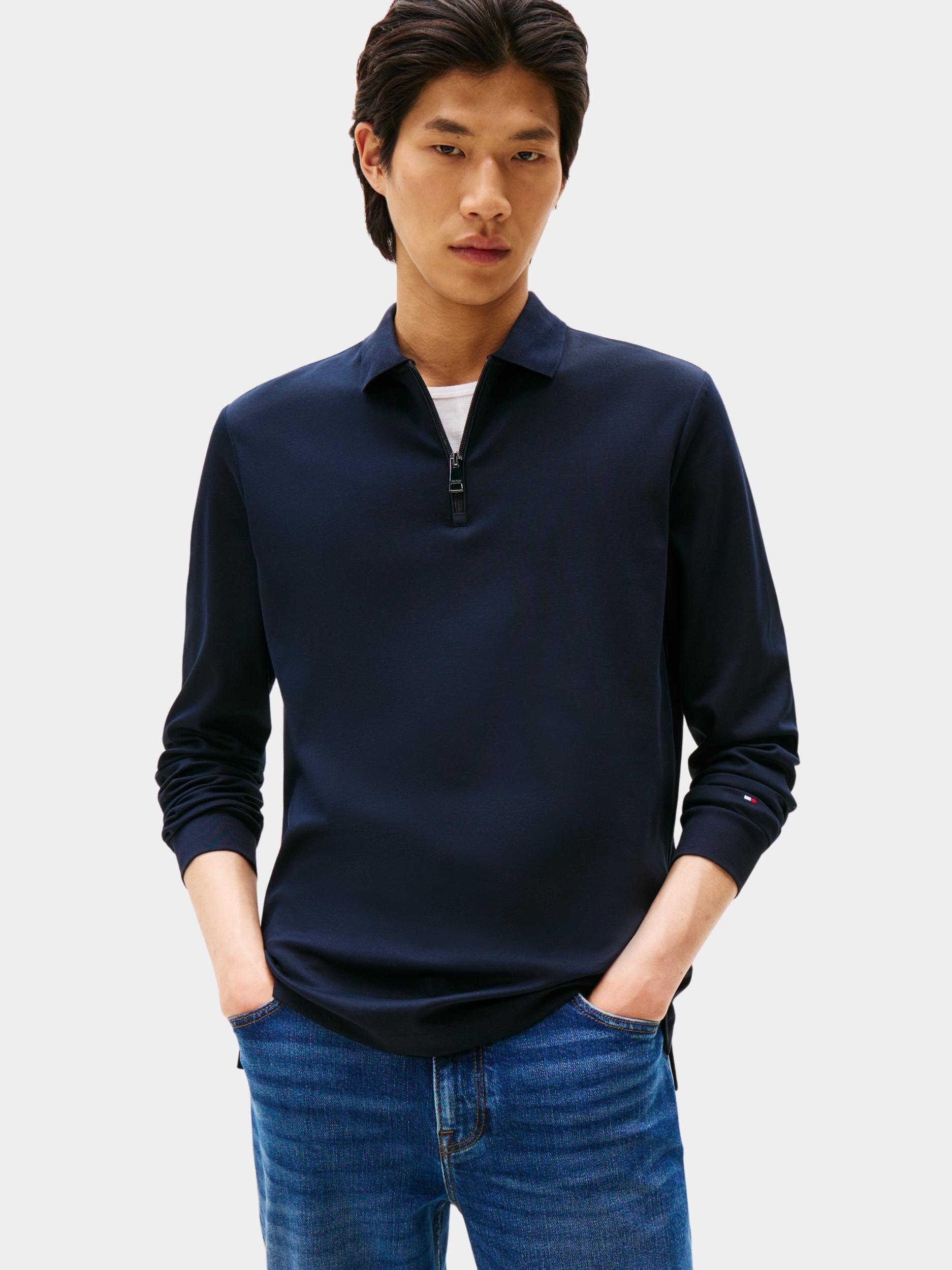 Tommy Hilfiger Polo lange mouw Blauw MIXED MEDIA REG POLO MW0MW42078/DW5