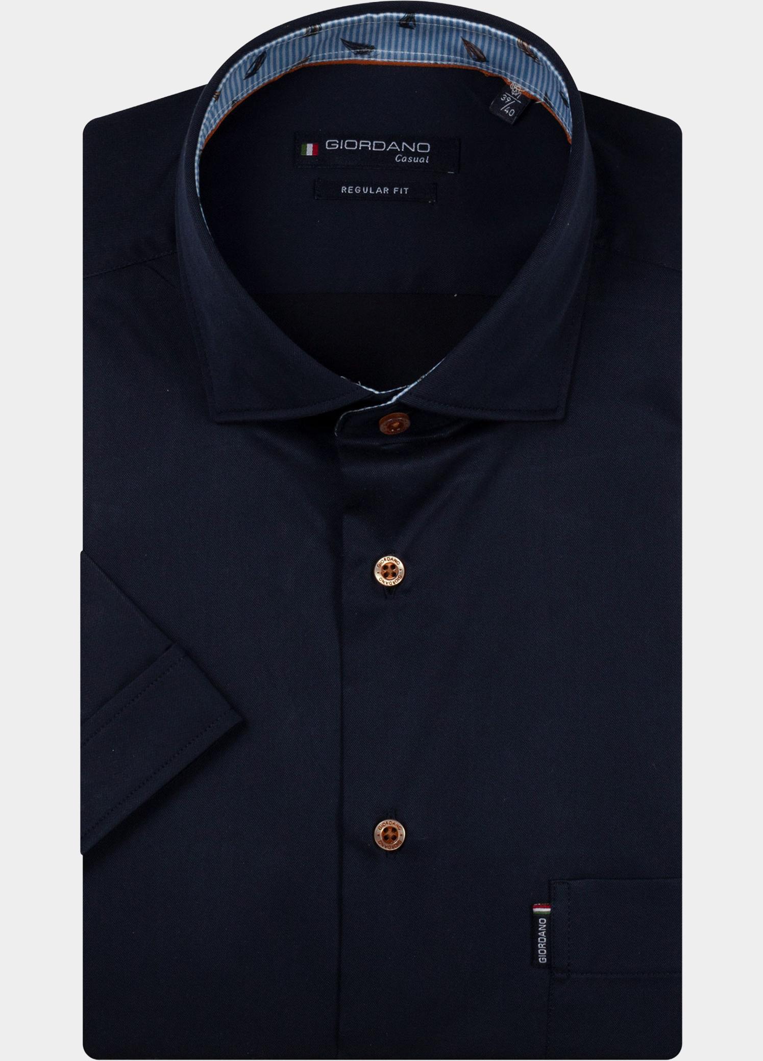 Giordano overhemd korte mouw heren Blauw Genoa Short Sleeve Semi Cutaw 616042/60