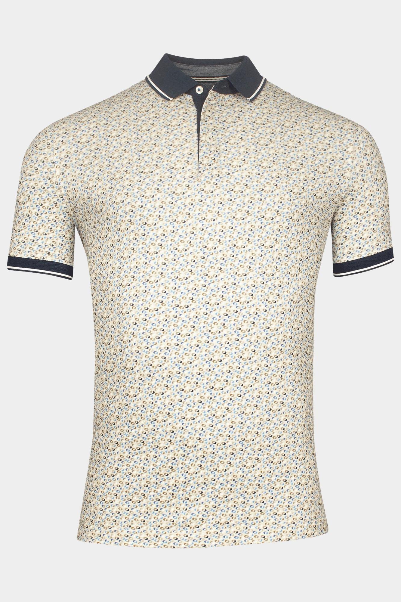 Baileys Polo korte mouw Wit Poloshirt Pique all over prin 515229/81