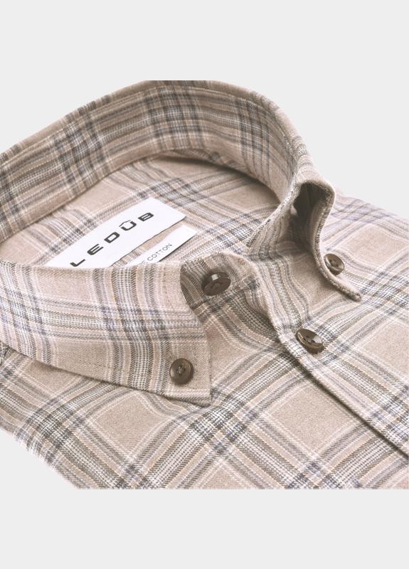 Ledub Business hemd lange mouw Bruin  0701990/620-000-000