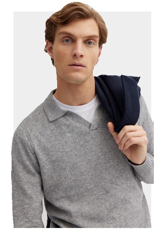 Basefield Pullover Grijs Polo Pullover 219018522/848