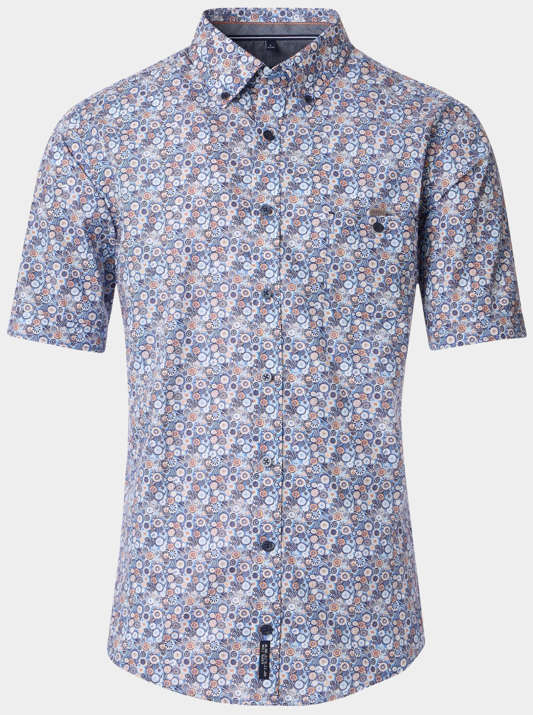 Casamoda Casual hemd korte mouw Blauw B.D. Casual Short 1/2Arm 954395900/100