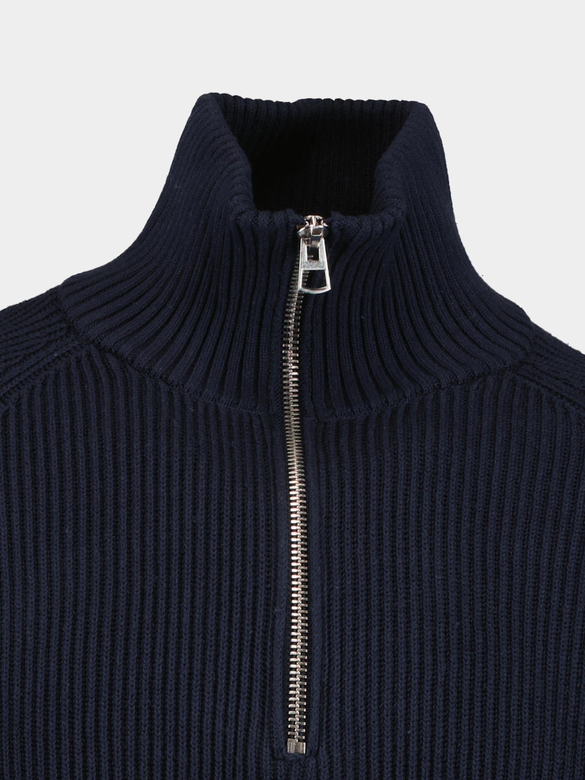Supply & Co. Pullover Blauw Fresh Halfzip Fancy Knit 23305FR13/290