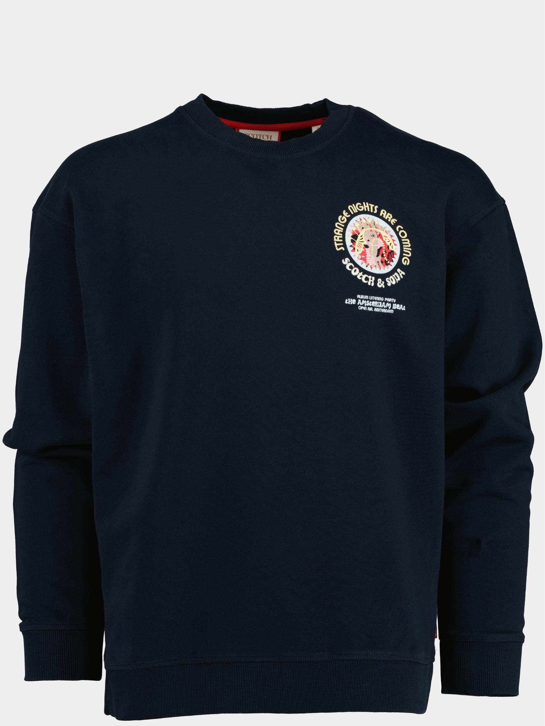 Scotch & Soda Sweater Blauw Festival AW Sweatshirt 172993/0002