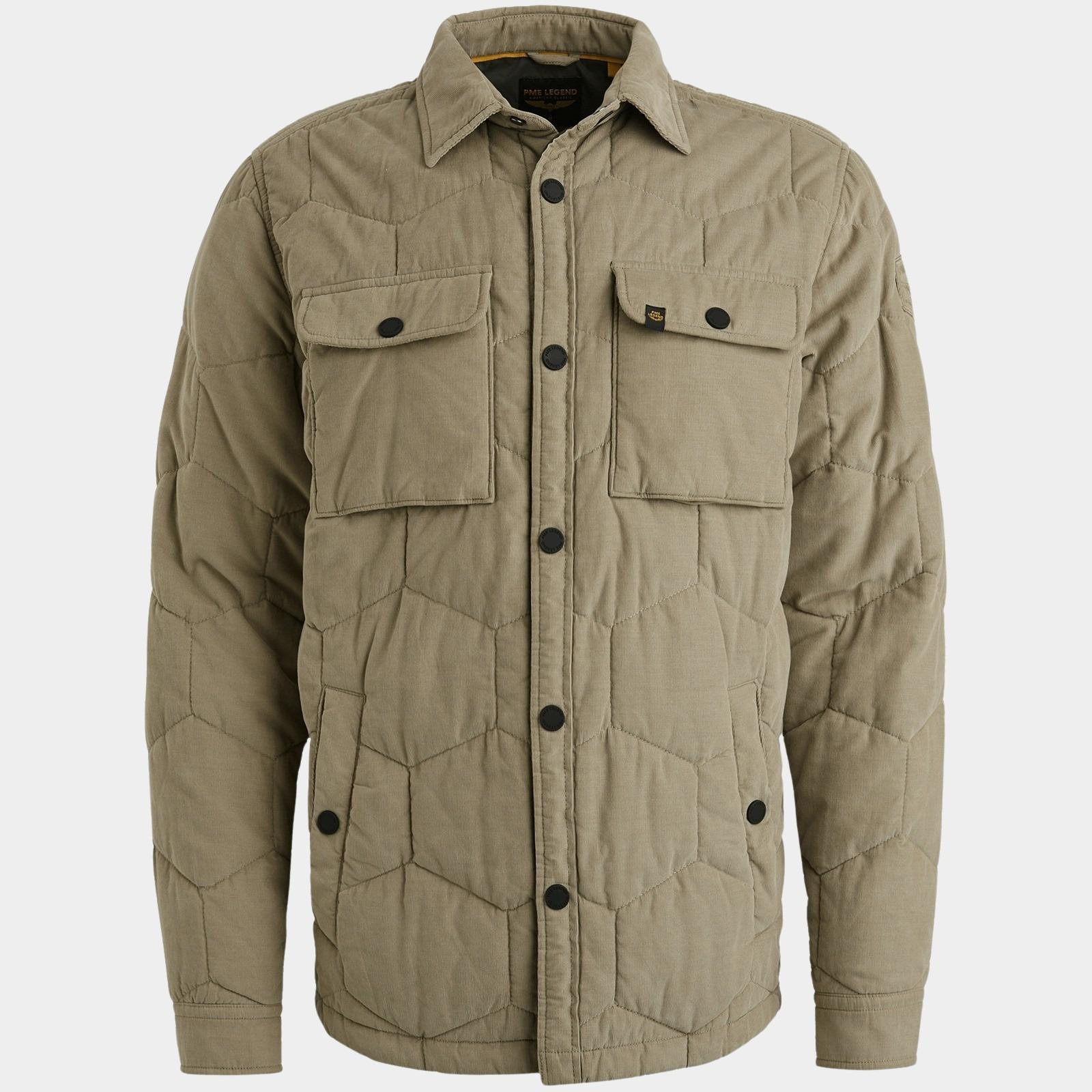 PME Legend Overshirt Groen LONG SLEEVE SHIRT Quilted Cor PSI2509250/8011