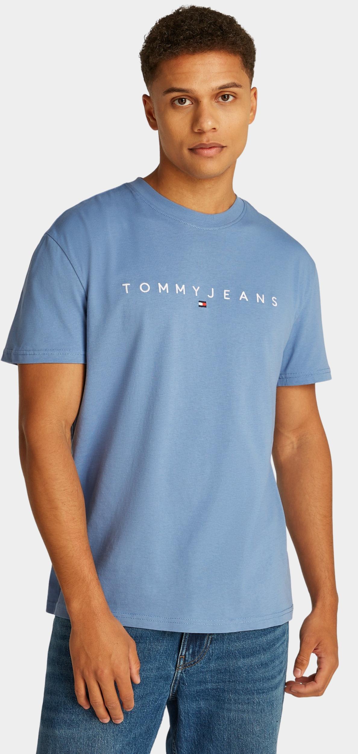Tommy Jeans T-shirt korte mouw Blauw TJM REG LINEAR LOGO TEE EXT DM0DM20744/DY6