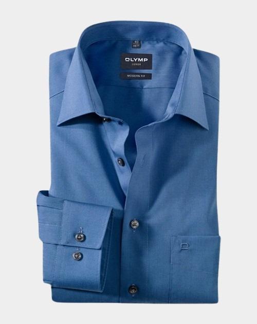 Olymp Business hemd lange mouw Blauw Luxor 030464/96