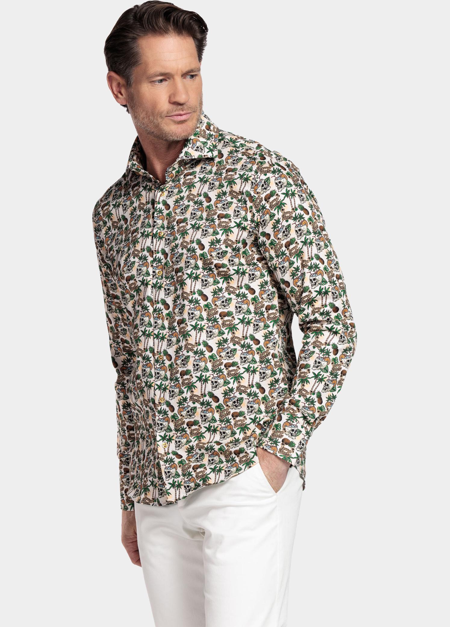 Giordano Overhemd heren Groen Maggiore Long Sleeve Semi Cut 617890/75