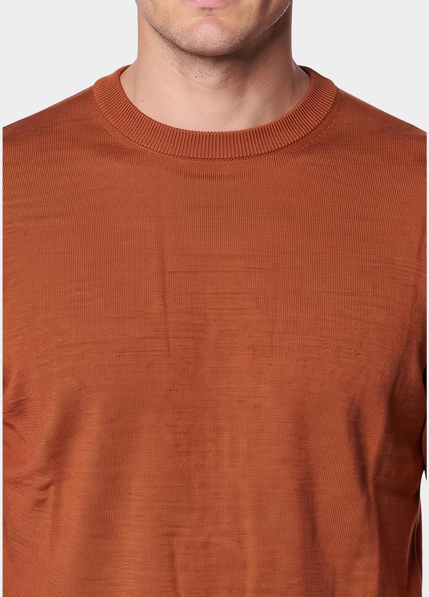 Bos Pullover heren Oranje O-hals 262/8042 - Roest