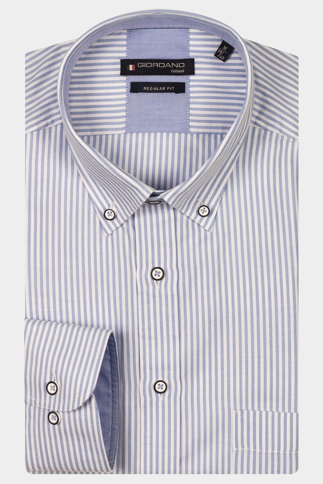 Giordano Casual hemd lange mouw Blauw Ivy long sleeve button down o 517131/61