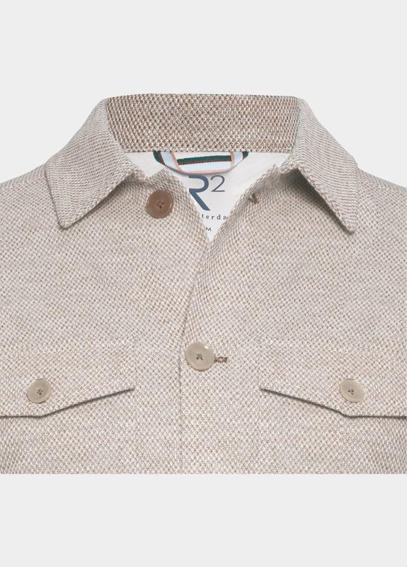 R2 Amsterdam Overshirt Beige Knitted Overshirt 132.OVERSHIRT.001/045