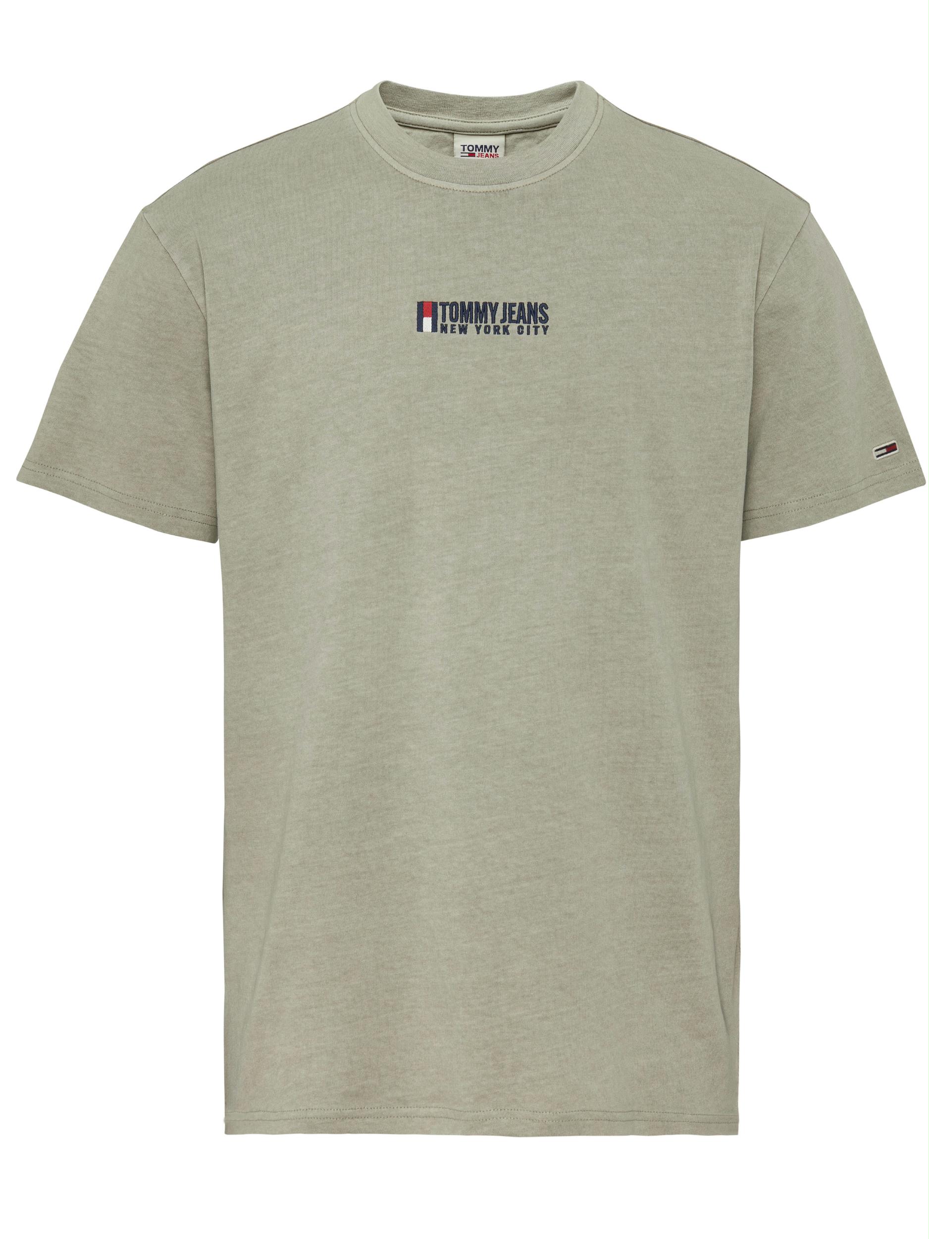 Tommy Jeans T-shirt korte mouw Groen TJM Turned Flag Embro Tee DM0DM14006/PMI