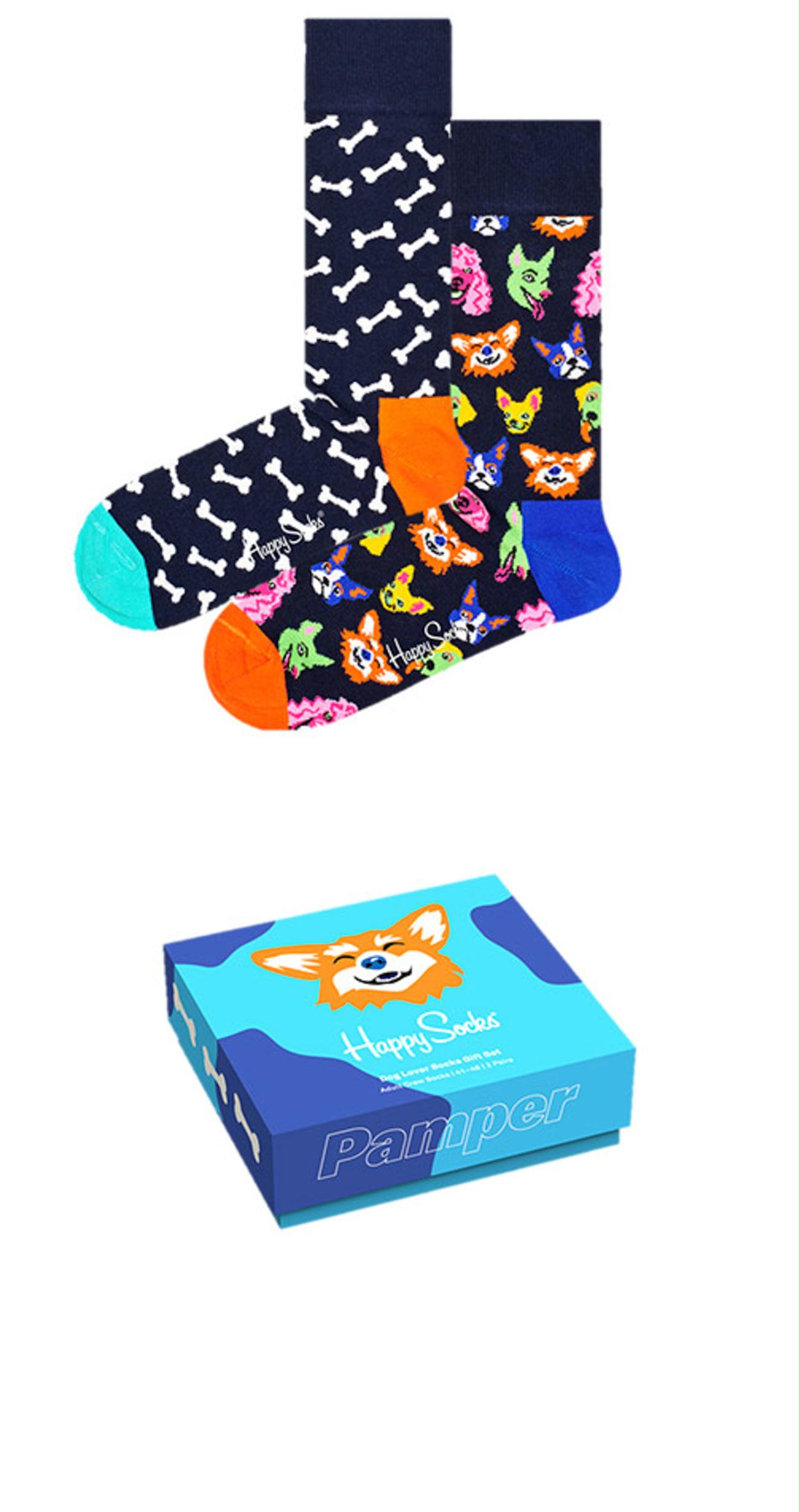 Happy Socks Sokken Blauw Dog Gift Box XDOG02/9500