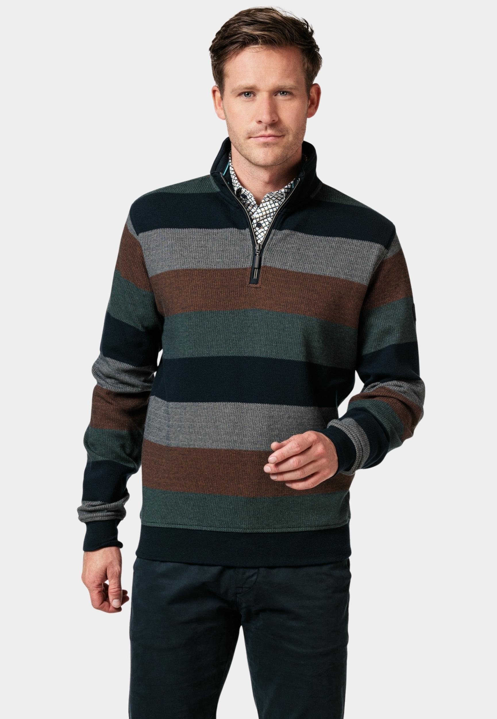 Baileys Half Zip Groen Sweatshirt 1/2 zip Jacquard p 323199/78