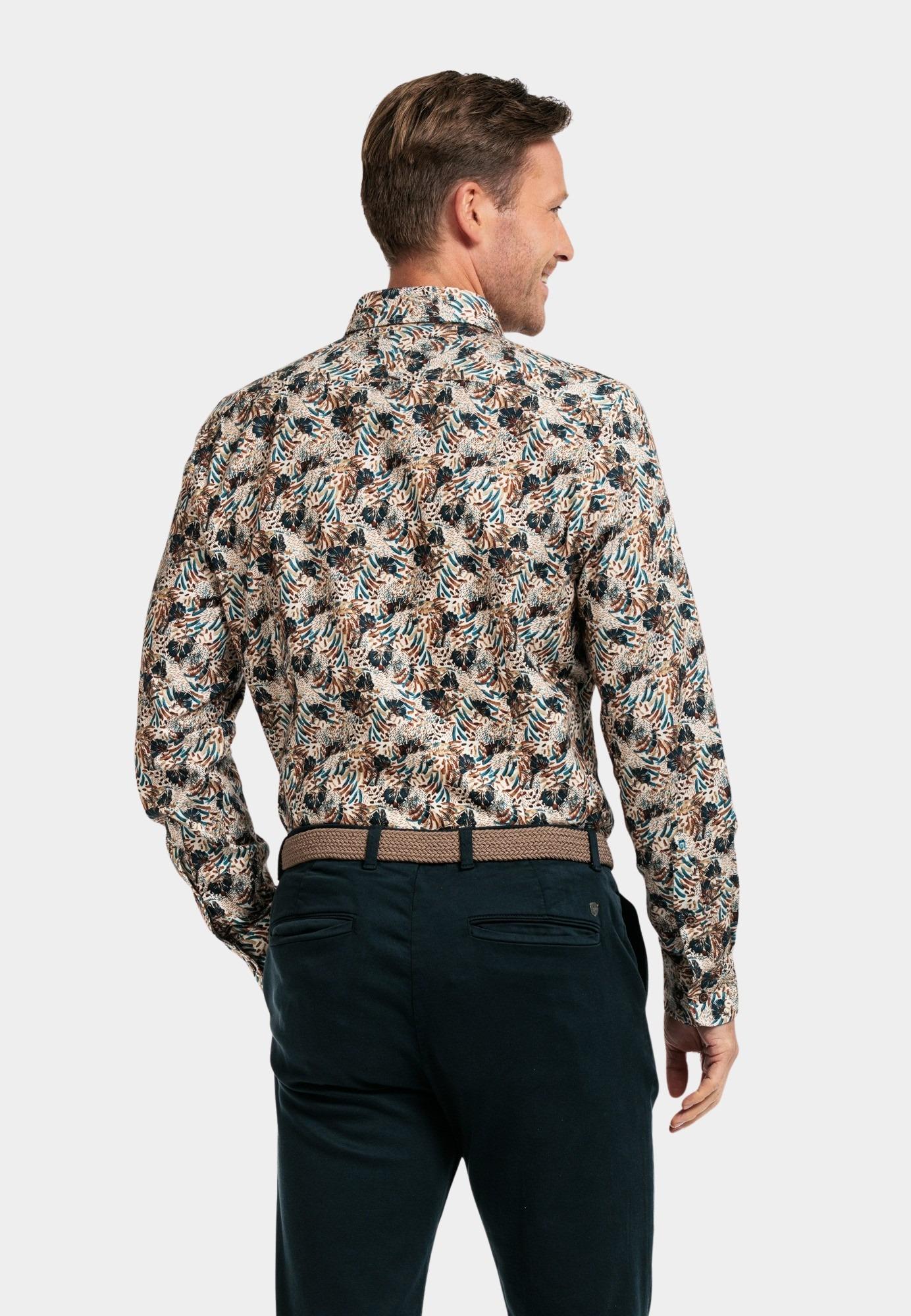 Giordano Casual hemd lange mouw Wit Row, LS Cutaway Bold Colourfu 427820/81