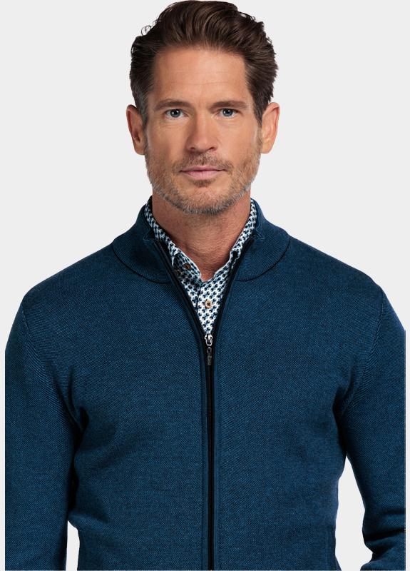 Baileys Vest Blauw Cardigan Zip  all-over 2-tone 522009/655