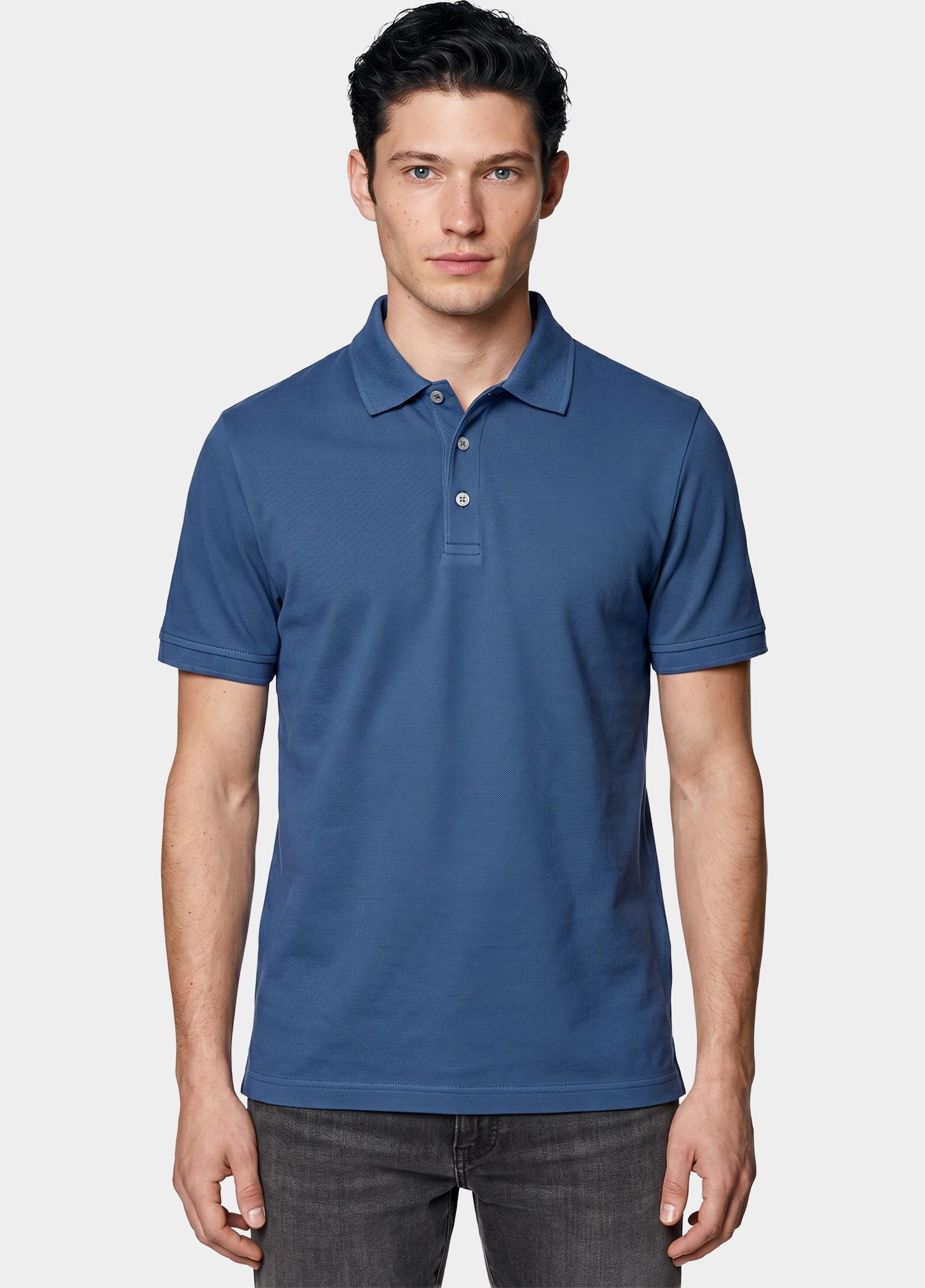 Born With Appetite Polo heren Blauw Arto Polo BWA25108AR22/268 jeans blue