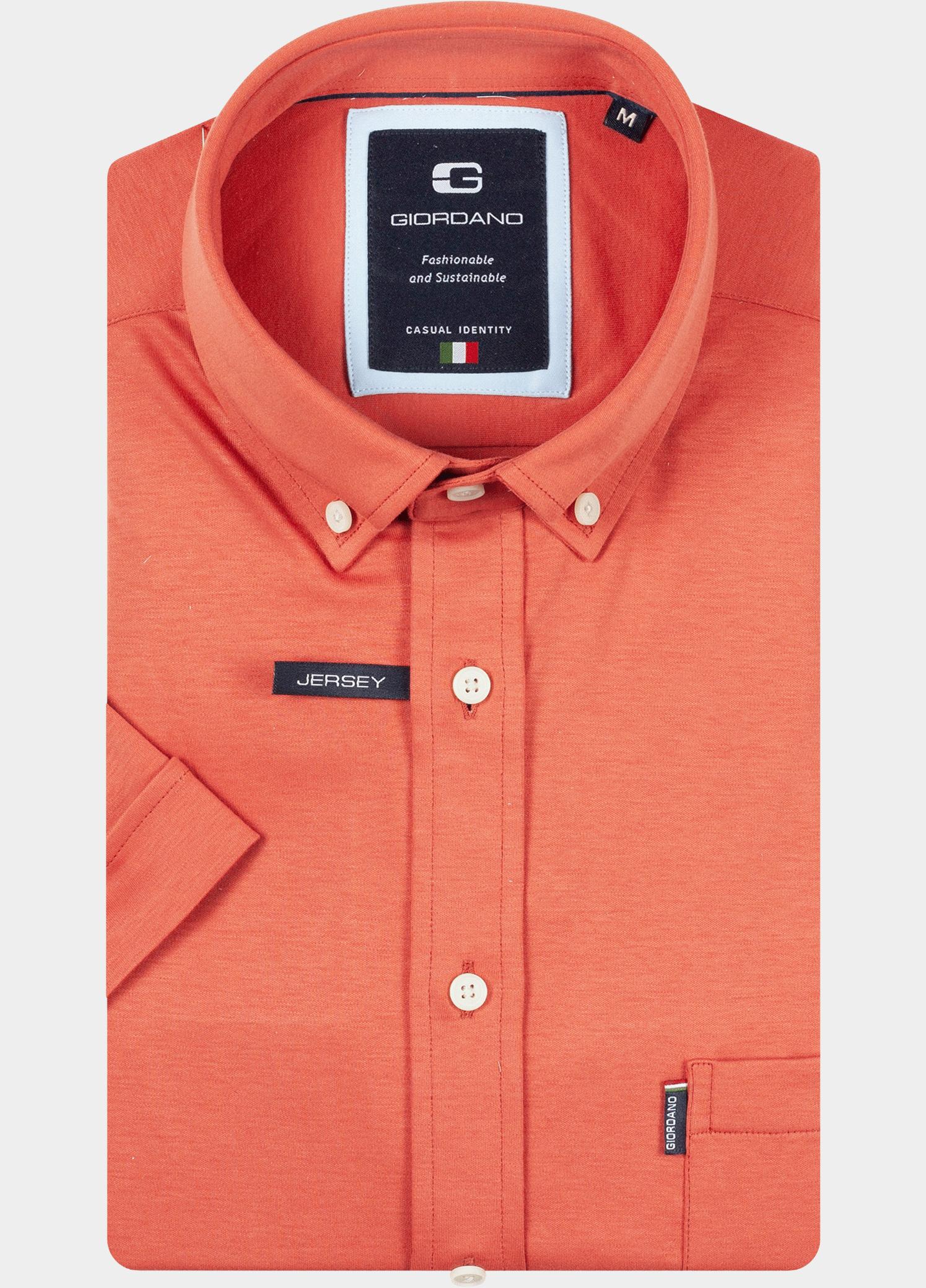 Giordano overhemd korte mouw heren Rood Alfa Short Sleeve Button Down 616078/30