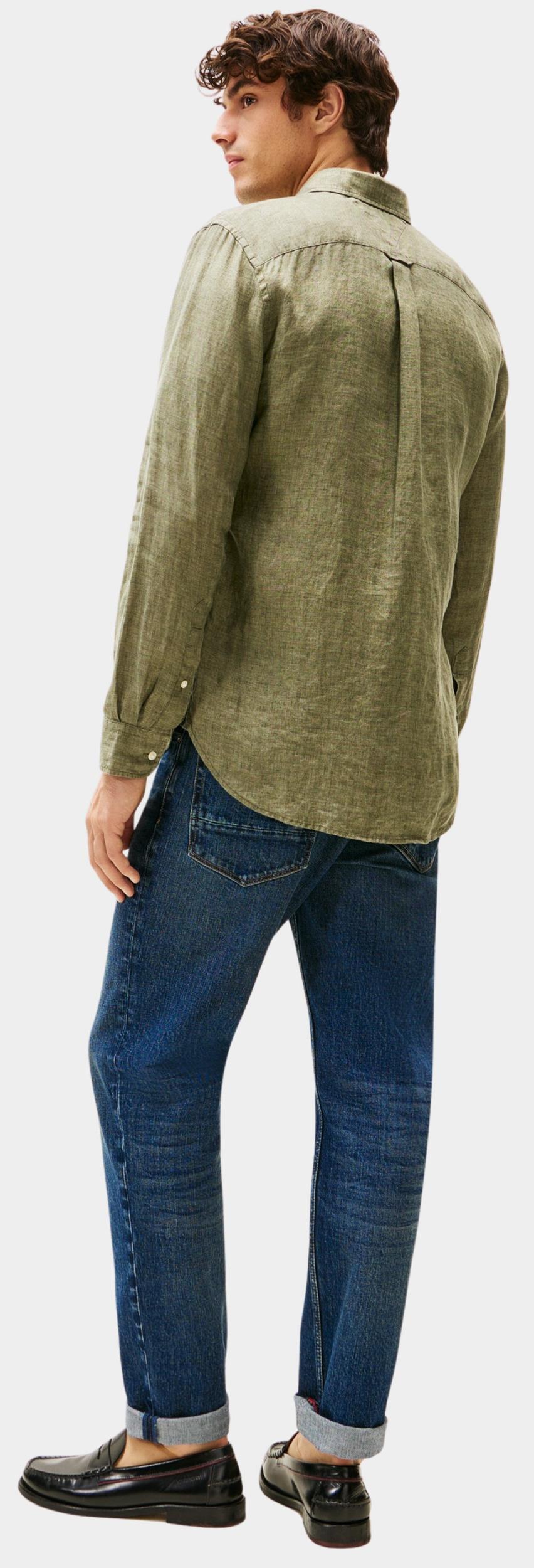Tommy Hilfiger Casual hemd lange mouw Groen Pigment Dyed LI Solid RF Shirt MW0MW34602/PLI