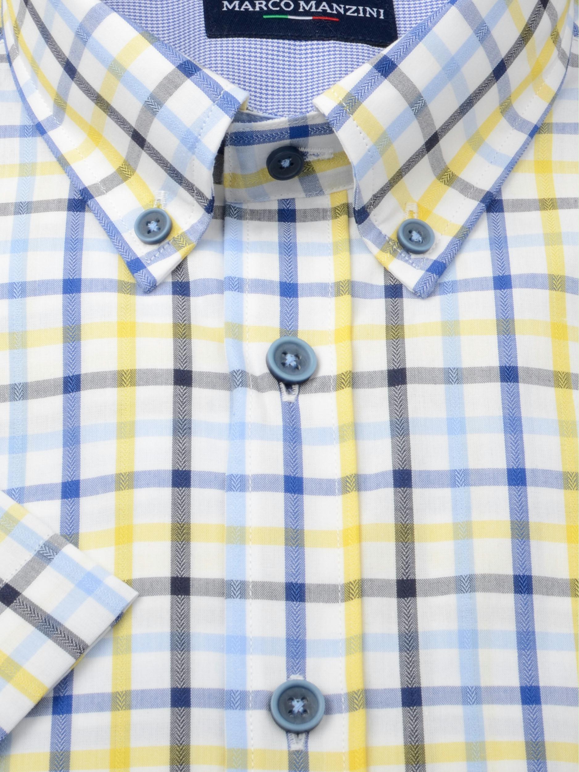Bos Bright Blue Casual hemd korte mouw Geel Wolf Shirt Casual Ss Bd 20107WO30/440 yellow
