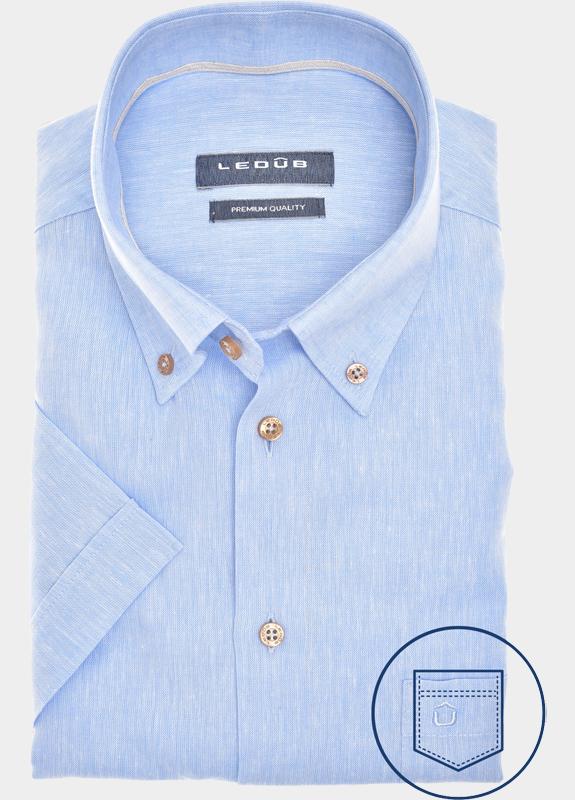 Ledub Business hemd korte mouw Blauw  0701943/120-620-000