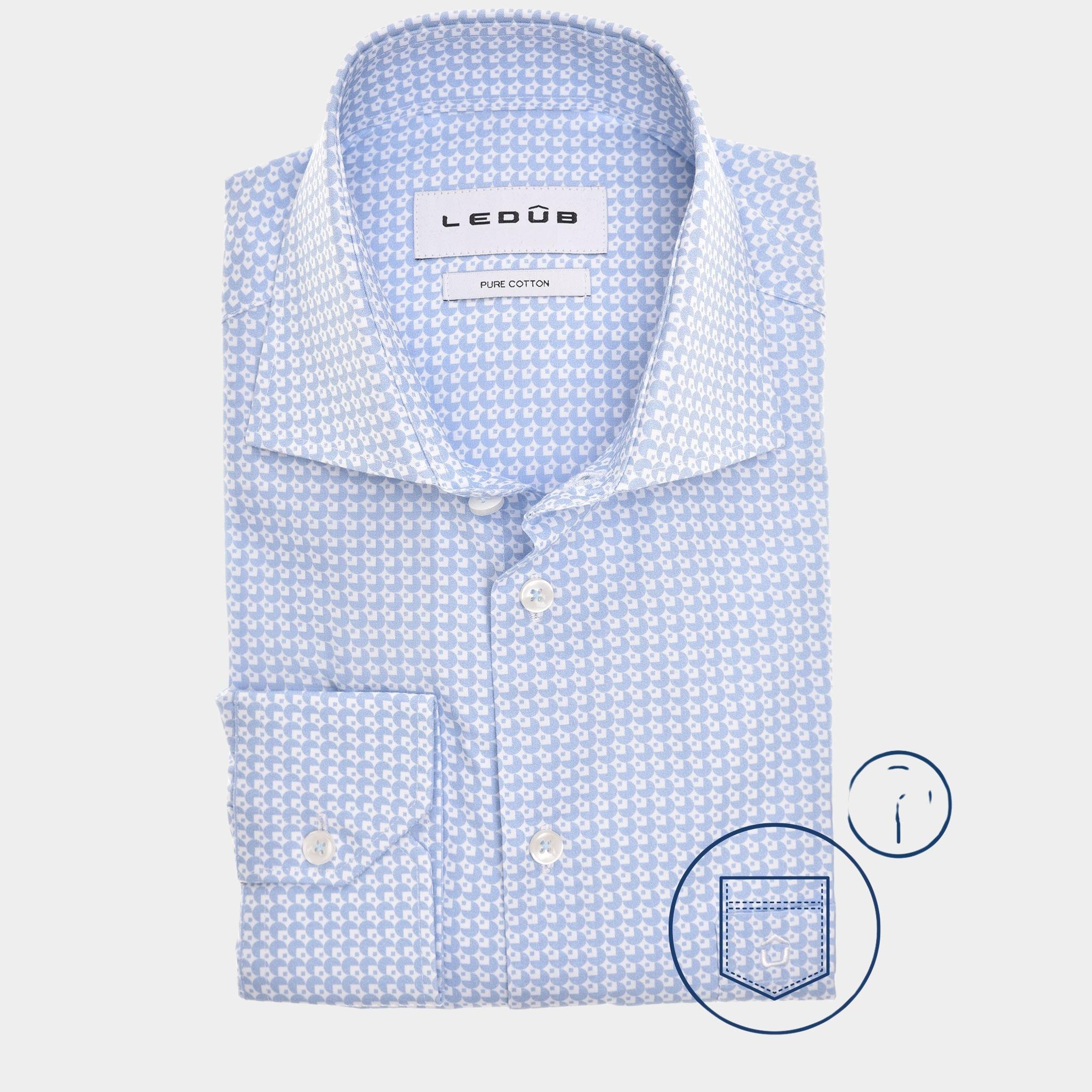 Ledub Business hemd lange mouw Blauw  0142800/130-000-000