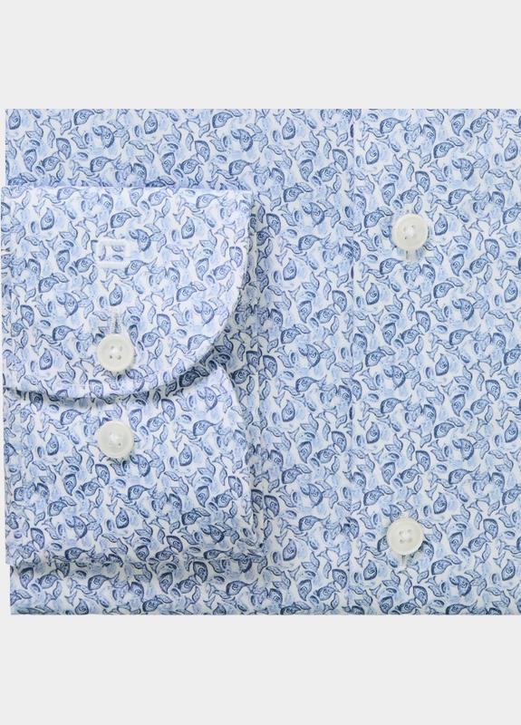 Olymp Business hemd lange mouw Blauw 128214-Hemden 128214/11