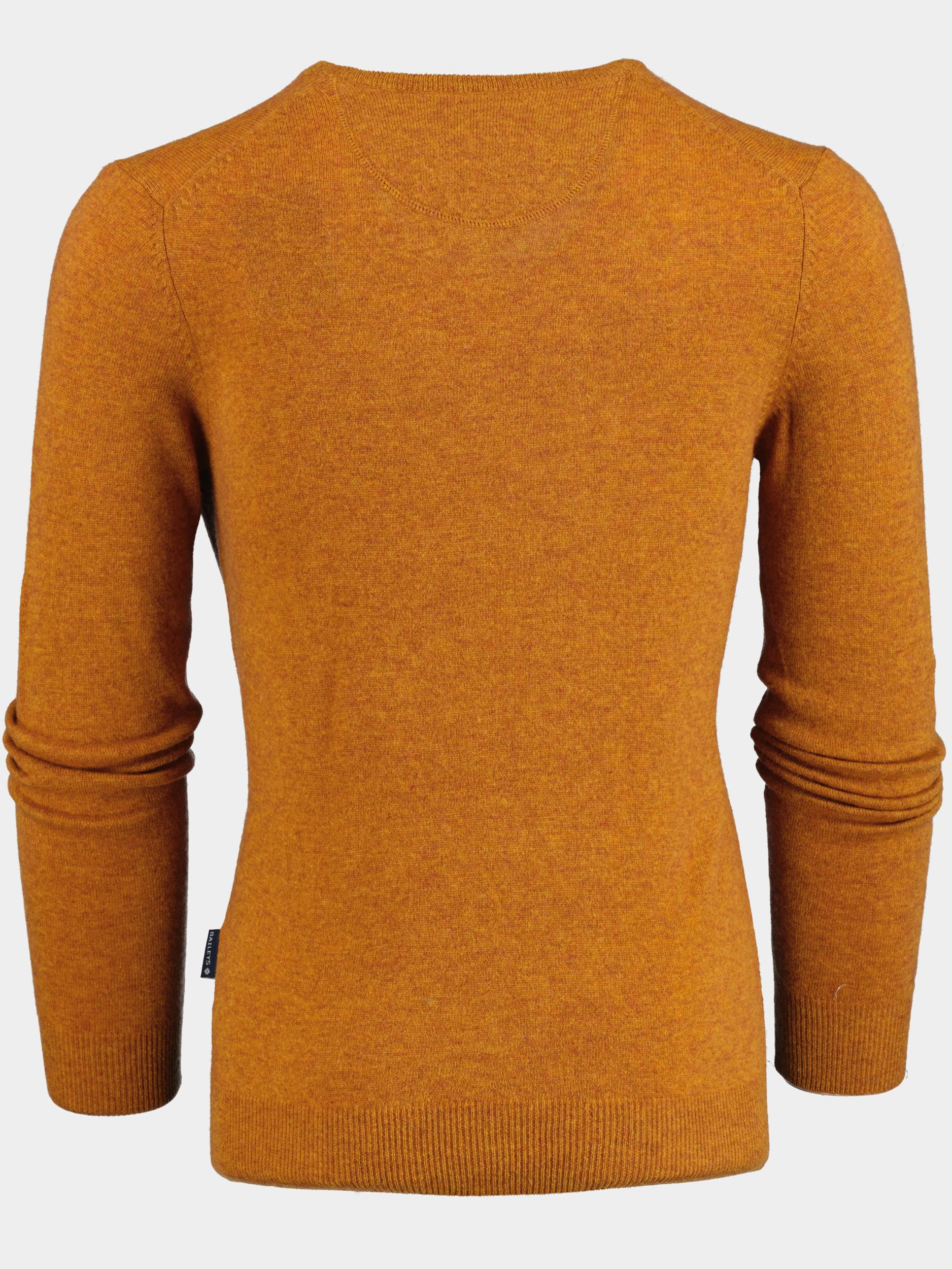 Baileys Pullover Oranje Lamswollen trui v-hals 220071/507