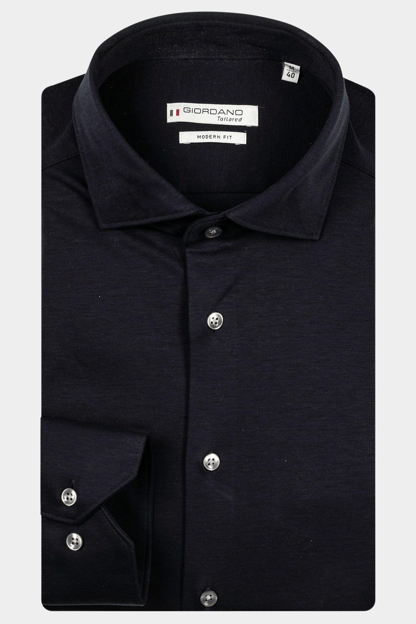 Giordano Casual hemd lange mouw Blauw Maggiore long sleeve semi cut NOS7878/60