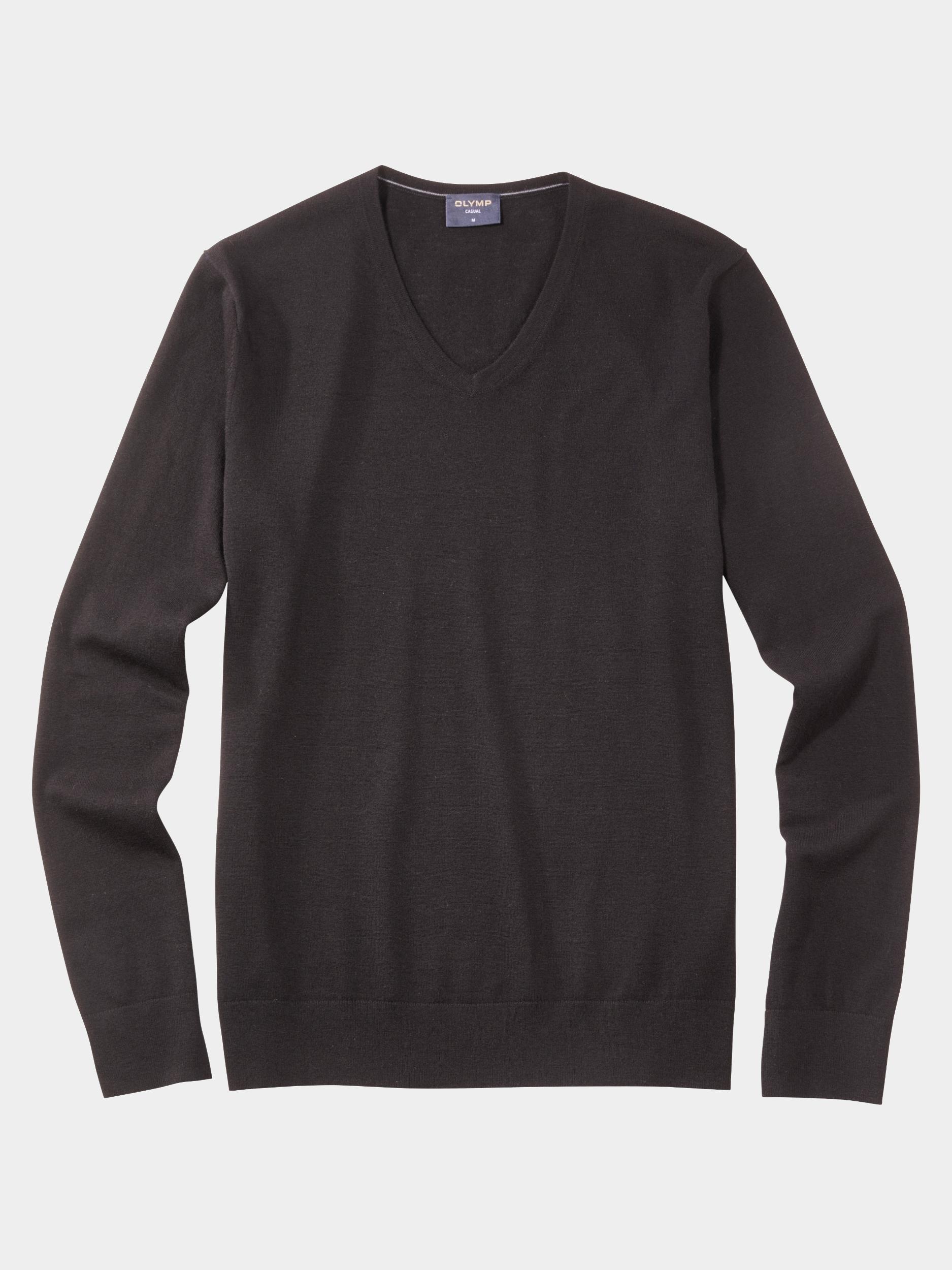 Olymp Pullover Zwart V-hals Pullover Merino/Zijde 015110/68