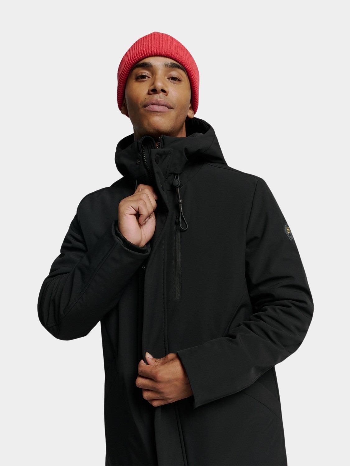 No Excess Winterjack Zwart Jacket Medium Long Fit Hooded 25630818/020
