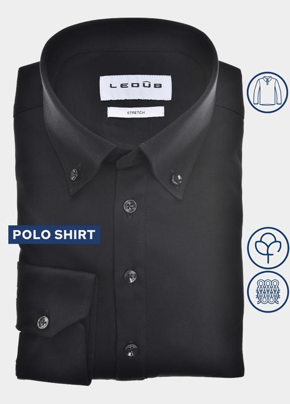 Ledub Polo lange mouw Zwart  0143117/290-000-000