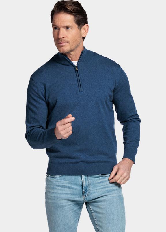 Bos Half Zip Blauw Cotton regular fit jeans blue 618400CCT/675