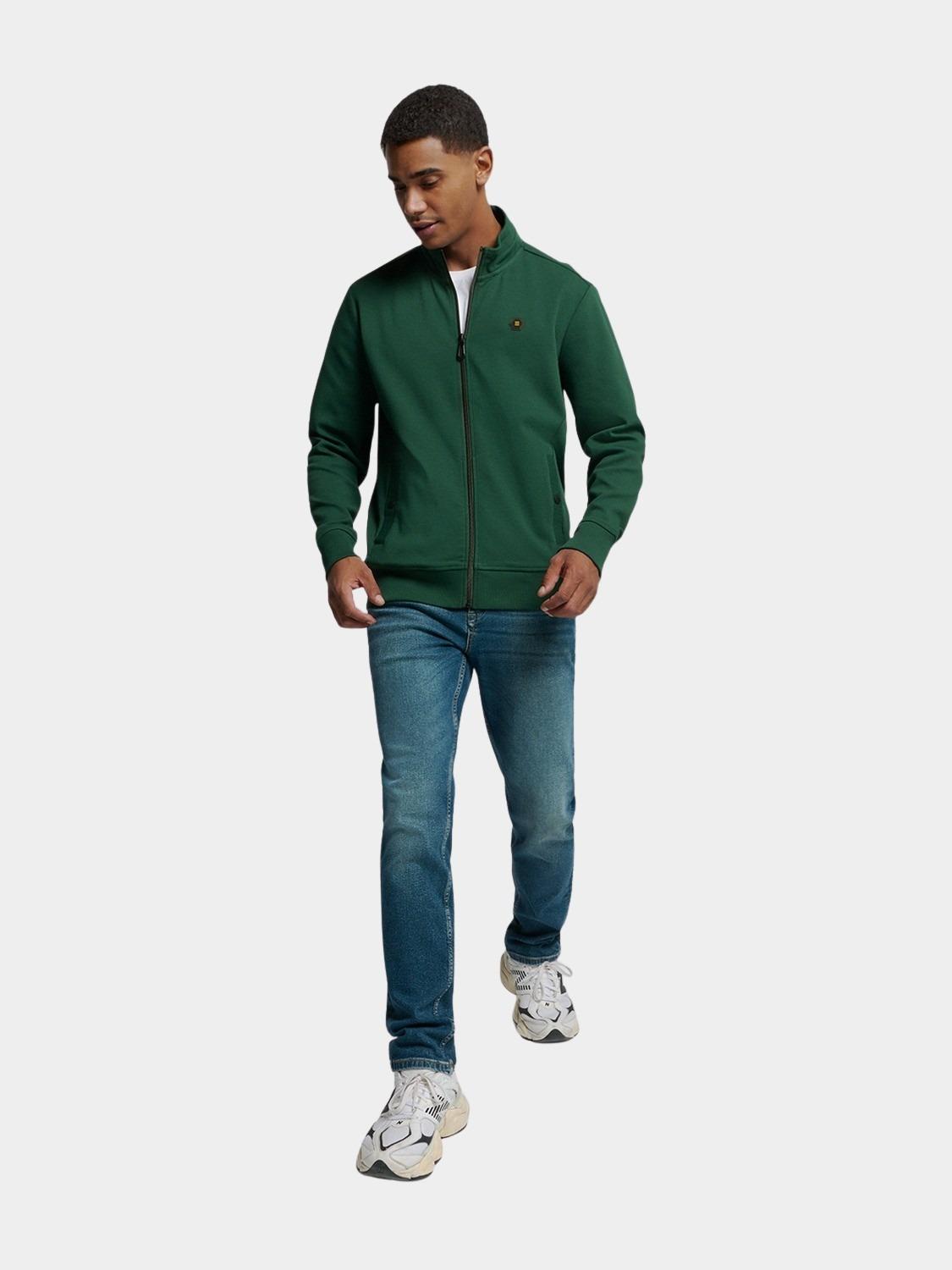 No Excess Vest Groen Sweater Full Zipper Twill Jac 25100823SN/052