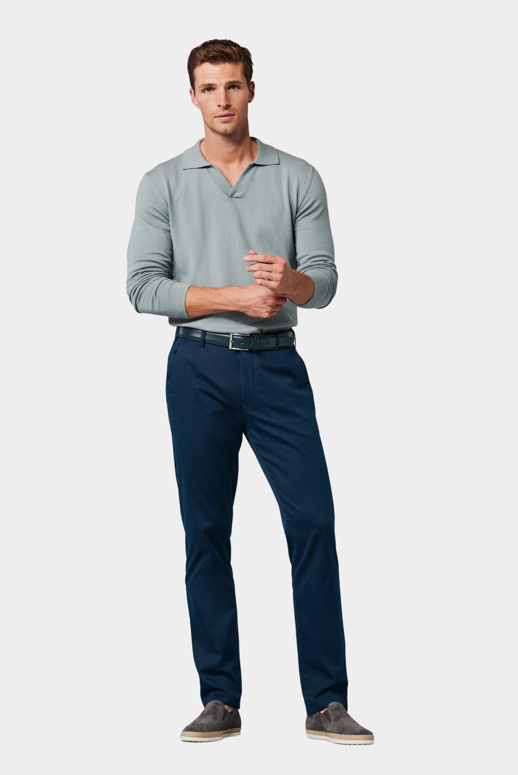 Meyer Katoenen Broek Blauw BONN Art.1-8096 1021809600/20