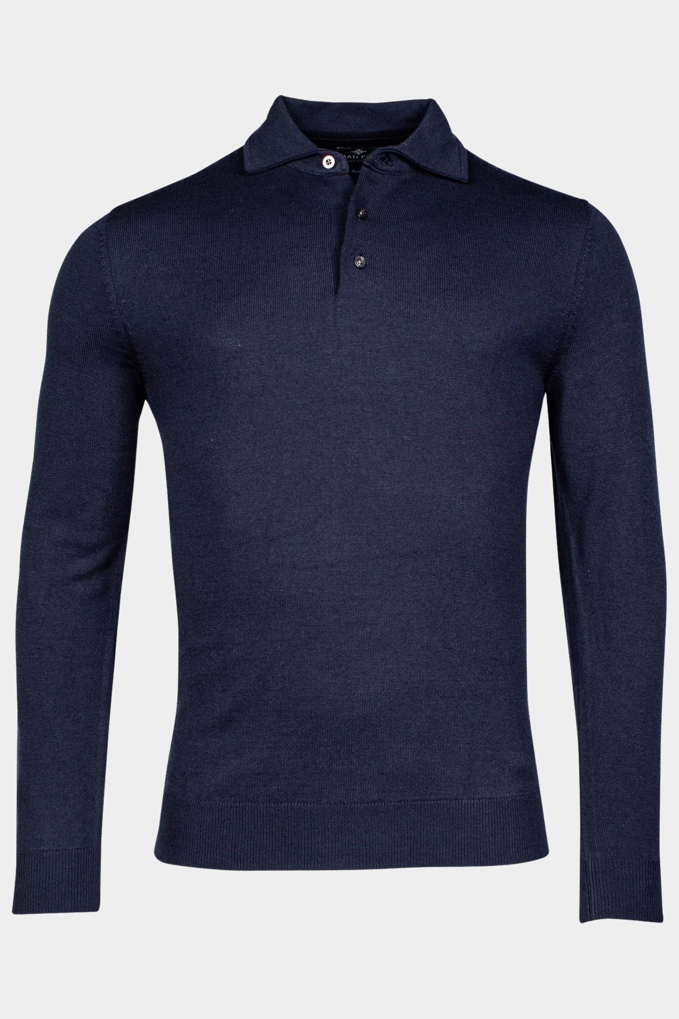Baileys Polo lange mouw Blauw Pullover Polo collar buttons 328323/60
