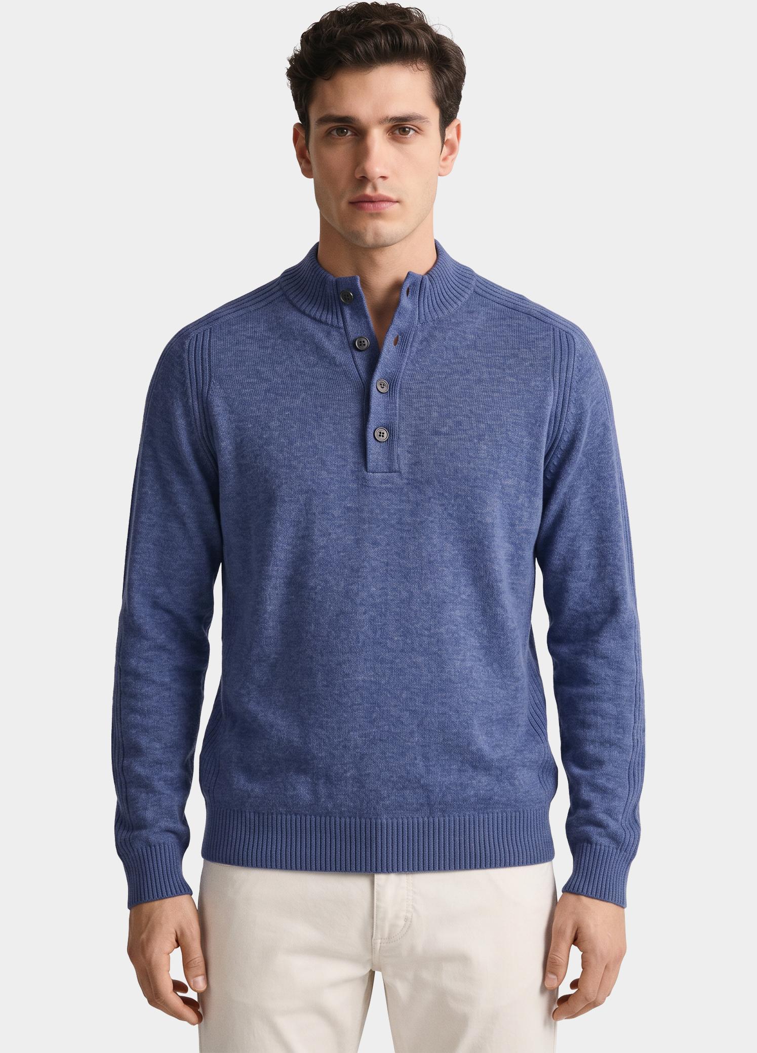 Baileys Half Zip Blauw Buttons 10gg 620095/695