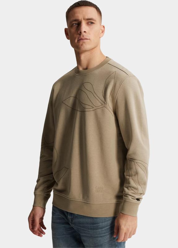 Cast Iron Sweater Grijs Long sleeve r-neck relaxed fi CSW2603406/8023