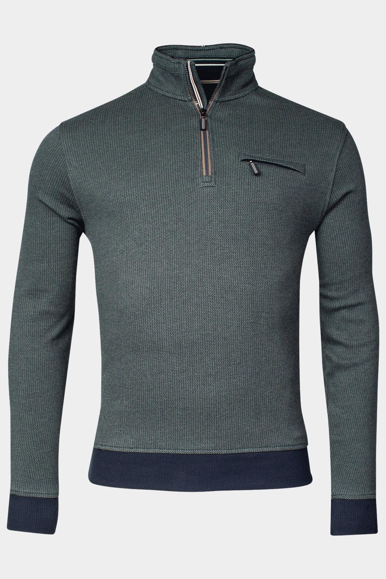 Baileys Half Zip Groen Sweatshirt 1/2 zip 2-tone Jac 323195/78
