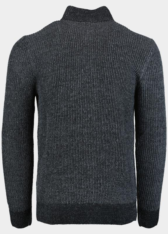 Bos Pullover Blauw Half Zip grof 4356225/158F