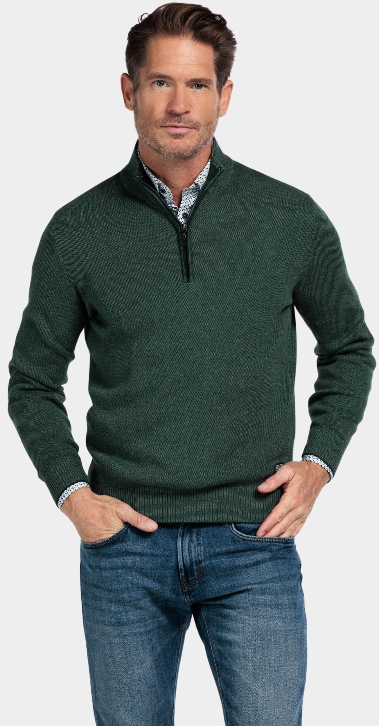 Baileys Half Zip Groen Pullover 1/2 zip  all-over 2- 528409/795