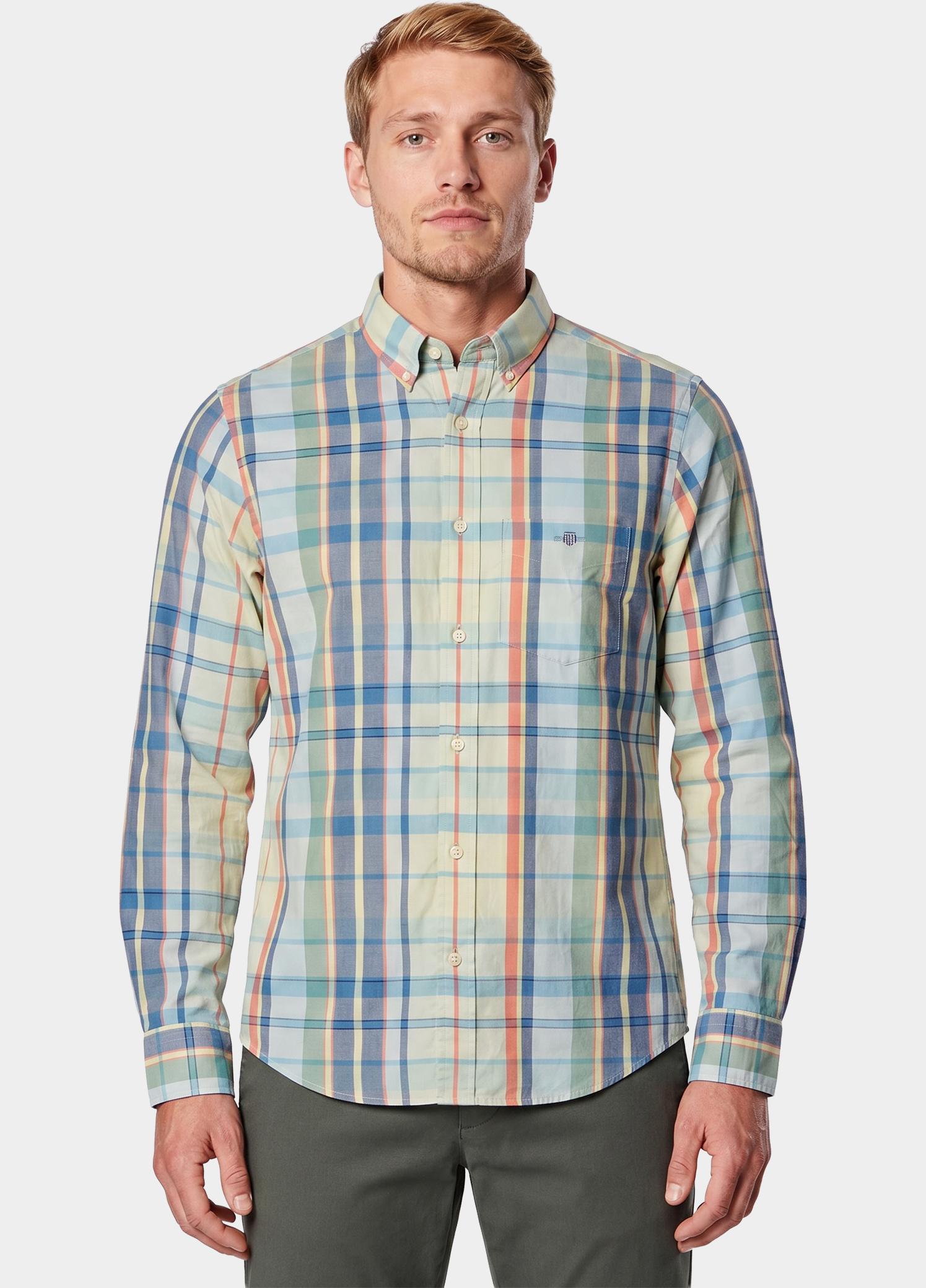 Gant Overhemd heren Groen Geruit poplin overhemd 3262026/331