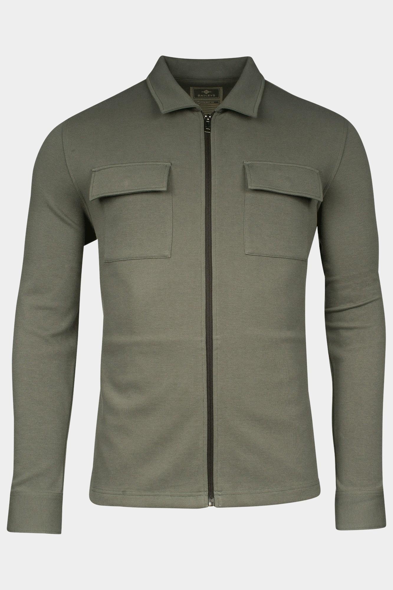 Baileys Overshirt Groen Sweat Overshirt full zip up 512275/74