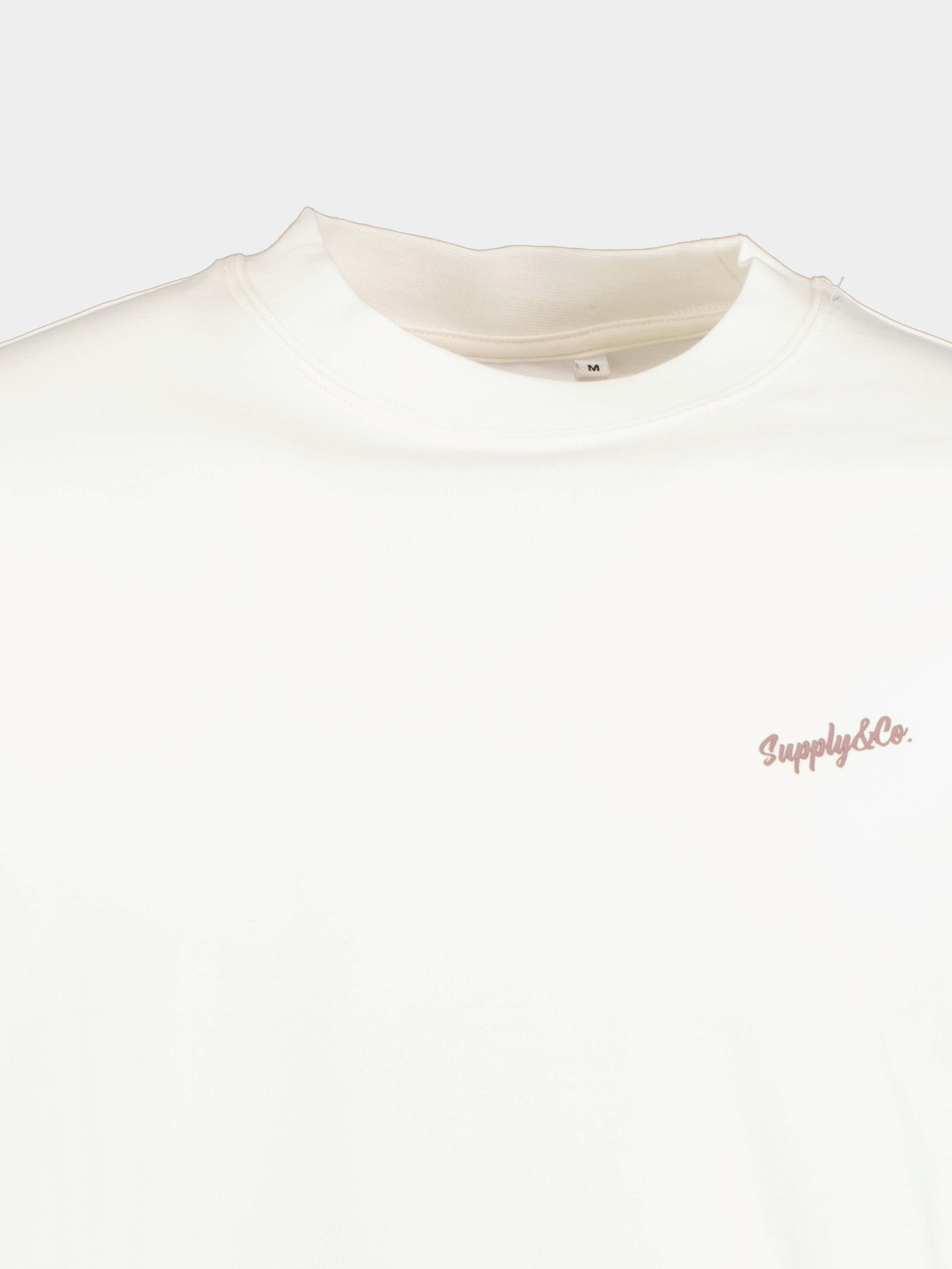 Supply & Co. T-shirt korte mouw Beige Basic Tee With Chestlogo 23108BA07/150 off-white